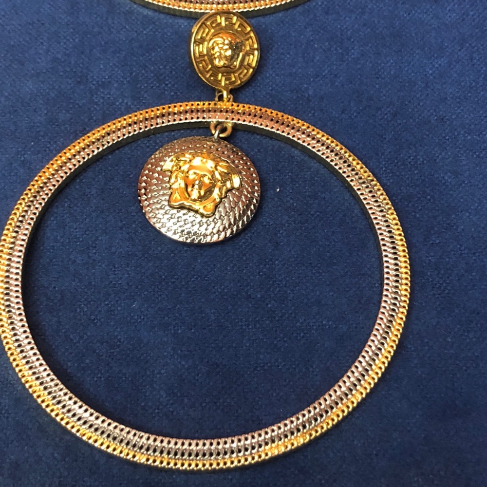 AUTHENTIC VERSACE GOLD & SILVER MEDUSA EARRINGS